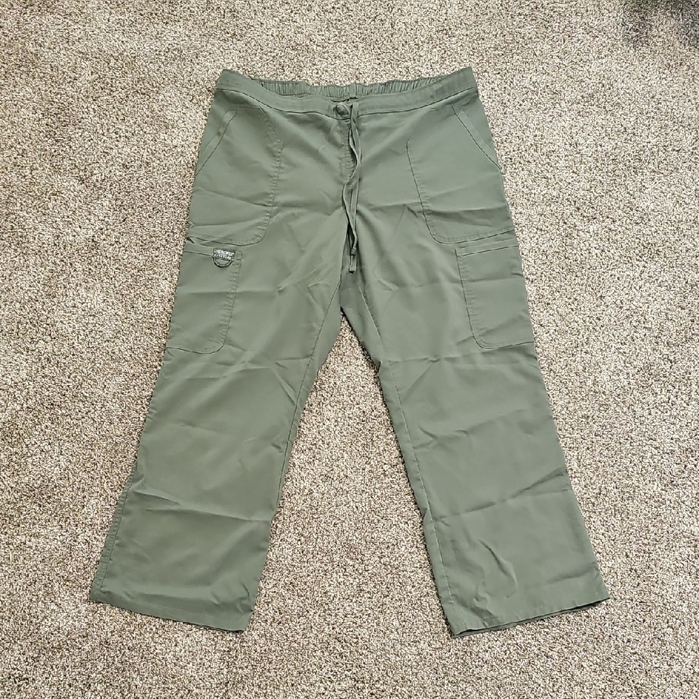 Green Cargo Scrub Pants